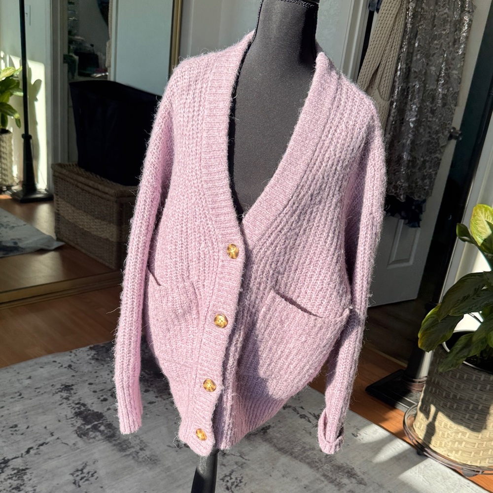 Zara Cozy Lavender Knit Cardigan